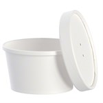 8oz Paper Squat Hot Food Container Combo White 250/cs