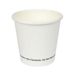 4oz Paper Single Wall Hot Cup White Jovials 1000/cs