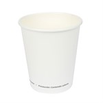 10oz Paper Single Wall Hot Cup White Jovials 1000/CS