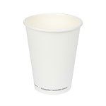 12oz Paper Single Wall Hot Cup, White Jovials 1000/cs