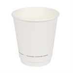 12oz Paper Double Wall Hot Cup White Jovials 500/cs
