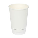 16oz Paper Double Wall Hot Cup White 500/cs