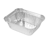Chef's Seal Aluminum Oblong Foil Pan, Standard Weight, Silver, 1.0 Lb 1000/cs