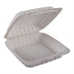 Empress Earth Hinged Container Mineral Filled PP 9" x 9" x 3" Natural 1-Compartment 6 / 25