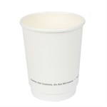 8oz Paper Double Wall Hot Cup, White, Jovials 500/CS