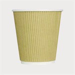 10oz Ripple Hot Cups, Kraft/White, 500/ct