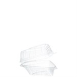 Showtime Clear Hinged Containers, Pie Wedge, 6.67 oz, 6.1 x 5.6 x 3, Clear, Plastic, 125/Pack, 2 Packs/Carton