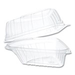 6.67oz Showtime Clear Hinged Containers, Pie Wedge, 6.1 x 5.6 x 3, Clear, Plastic, 250/ct