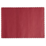 9.5x13.5 Solid Color Scalloped Edge Placemats, Burgundy, 1,000/ct