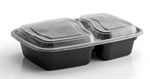 6x8 2-Compartment Rectangular Food Containers with Lids, Combo Pack, 150/cs