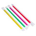 Jovials Poly Wrapped Boba Diagonal Cut Straw, Neon, 9" 1600/cs