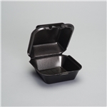 6x6 Hinged Foam Container Snap It EPS Black 500/cs
