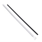 10.25" Jovials Jumbo Paper Wrapped Straw, Black, 4/500/cs