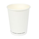 8 oz Jovials Paper Single Wall Hot Cup, White, 20/50/CS