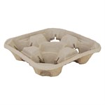 8-44oz Molded Fiber Paper 4-Cup Carrier, 1/CS/300