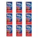 Double Zipper Storage Bags, Triple System Seal, Quart, 9.63" x 8.5", Clear, 9/Carton