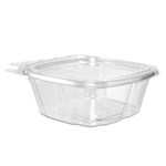 12oz Dart ClearPac SafeSeal Tamper-Resistant/Evident Containers, Flat Lid, 4.9x2x5.5, Clear, Plastic, 200/cs