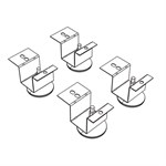 Brigade Pedestal Adjustable Glides, Rigid Mount Plate, 2" x 2" Glide, Black, 4/Set