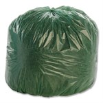 Controlled Life-Cycle Plastic Trash Bags, 33 Gal, 1.1 Mil, 33" X 40", Green, 40/box