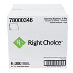 Right Choice Dispenser Napkin 1-Ply, White, 6.5" x 8", 1/CS/6000 24/250