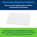 Tork Xpressnap Dispenser Napkin 1/4 Fold, White, 13" x 8.5 12/500